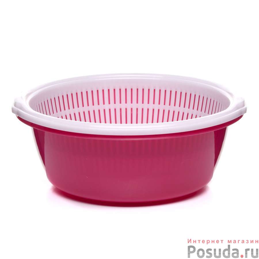 Набор дуршлаг с миской "StarPlast", 4,5 л (цвета в ассортименте)