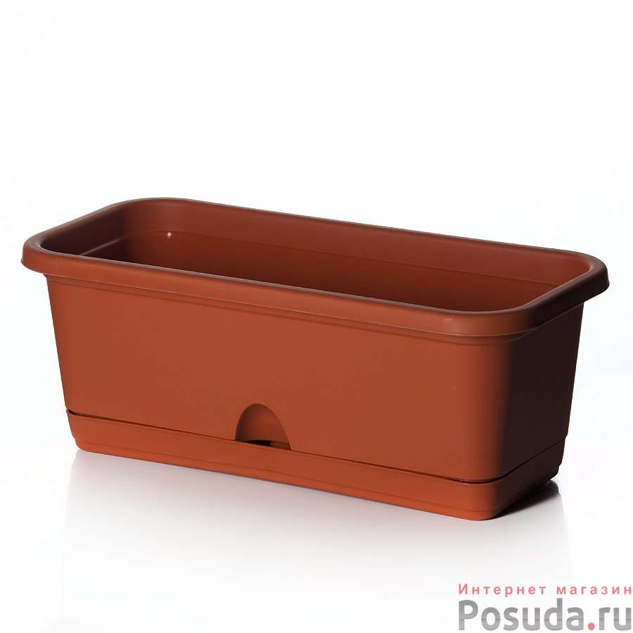 Балконный ящик с поддоном, 400 мм (терракотовый)